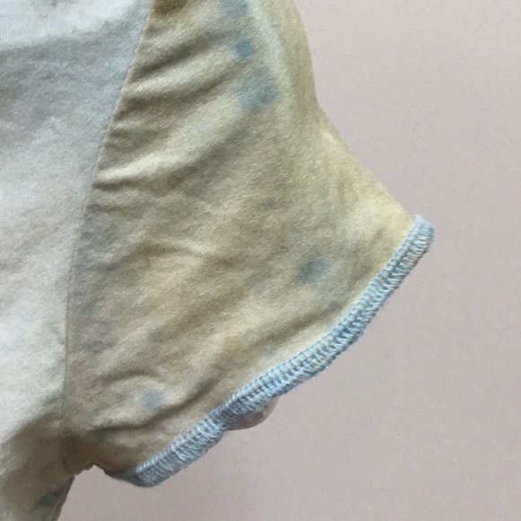 Beige and Blue Sparkly V-neck Top - Picture 9 of 9